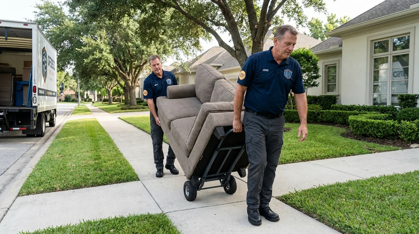 Local residential moving crew loading furniture in Stockton Springs, ME